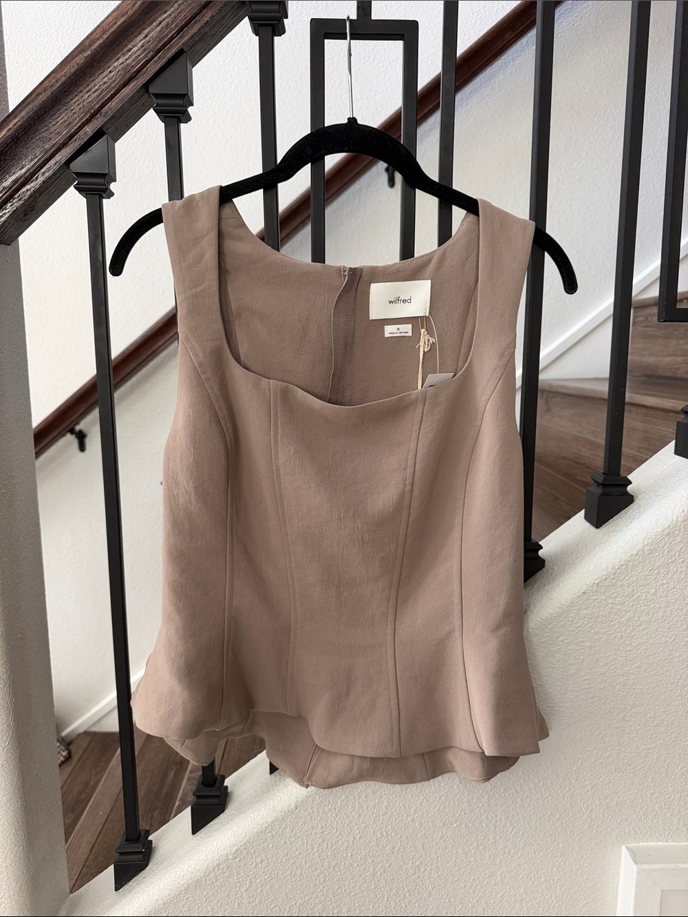 Wilfred Taupe Square Neck Sleeveless Camisole